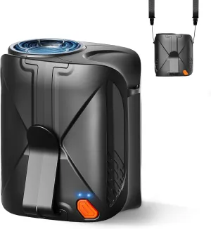 Portable Waist Fan Clip-On Rechargeable: Belt Neck Personal Shirt Fan 6000mAh Battery Operated 6 Speeds & 31H Runtime for Outdoor Camping Travel Workout Jobsite Fishing (Black) Waist-mounted portable fan for outdoor use
