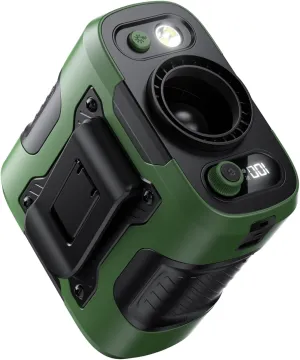 Portable Waist Fan Clip on with Light, 12M/S Quiet & Powerful Silencer Motor, 100 Speeds Wearable Belt Personal Shirt Fan, Digital Display, Upto 24H Cooling and Heatstroke Prevention (Green) Waist-mounted portable fan for outdoor use