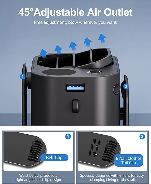 Portable Waist Fan  Hands-Free Cooling