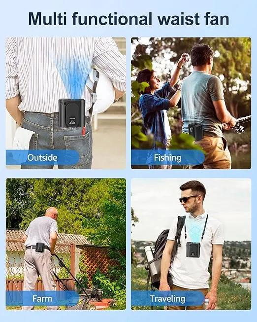 Portable Waist Fan  Hands-Free Cooling