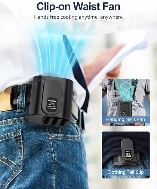Portable Waist Fan  Hands-Free Cooling