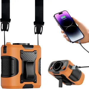 Portable Waist Fan Personal 20000mah 100 Speeds Clip On Shirt Fan Belt Cooling Device Wearable Cool Body Blow Cold Air Rechargeable Pocket Mini Men Workers Outdoor Travel Hiking Gifts Waist-mounted portable fan for outdoor use