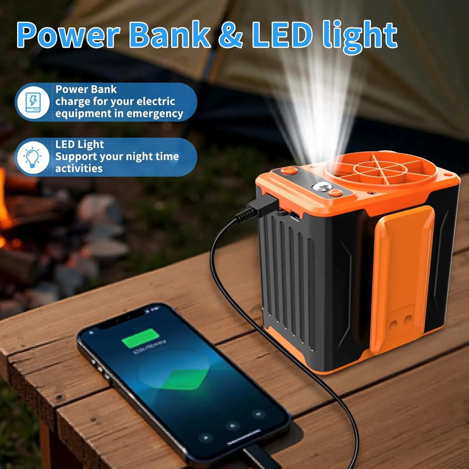 Portable Waist Fan, Personal Clip on Belt Fan Wearable, 4 Speed 10000RPM Strong Airflow Hands Free Neck Fan for Camping, Outdoor, Jobsite, Travelling - Max 24H Runtime