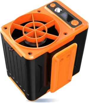 Portable Waist Fan, Personal Clip on Belt Fan Wearable, 4 Speed 10000RPM Strong Airflow Hands Free Neck Fan for Camping, Outdoor, Jobsite, Travelling - Max 24H Runtime Waist-mounted portable fan for outdoor use