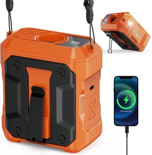 Portable Waist Fan Rechargeable, 10000mAh Battery Powered & 45H Runtime, 10-Speed Personal Fan w/Lanyard, Flash Light, LED Display, Clip on Wearable Belt for Jogging Hiking Jobsite Warehouse Waist-mounted portable fan for outdoor use