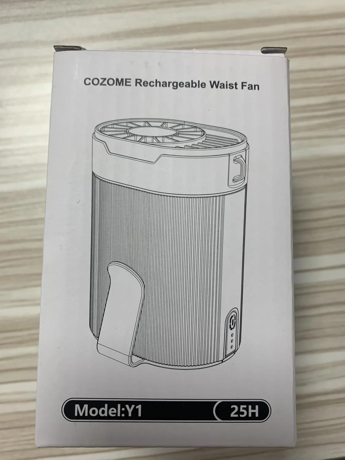 Portable Waist Fan, Rechargeable 3000mAh Battery, 25H Runtime, 6600RPM Turbo Dual Clip, 4 Speeds Adjustable, Belt Fans for Hiking, Riding, Fishing, Hands-Free Hanging Fan Gifts for Hiker, Worker