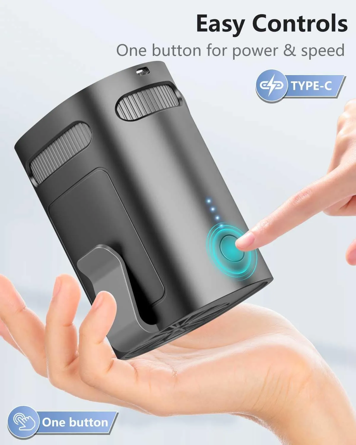 Portable Waist Fan Rechargeable Quiet-Small Light Weight Personal Fans Battery Operated Ac,Cool Clip Fan Under Shirt Clothes Waistband Belt Buckle Pant Pocket for Construction Worker Blue Collar Men