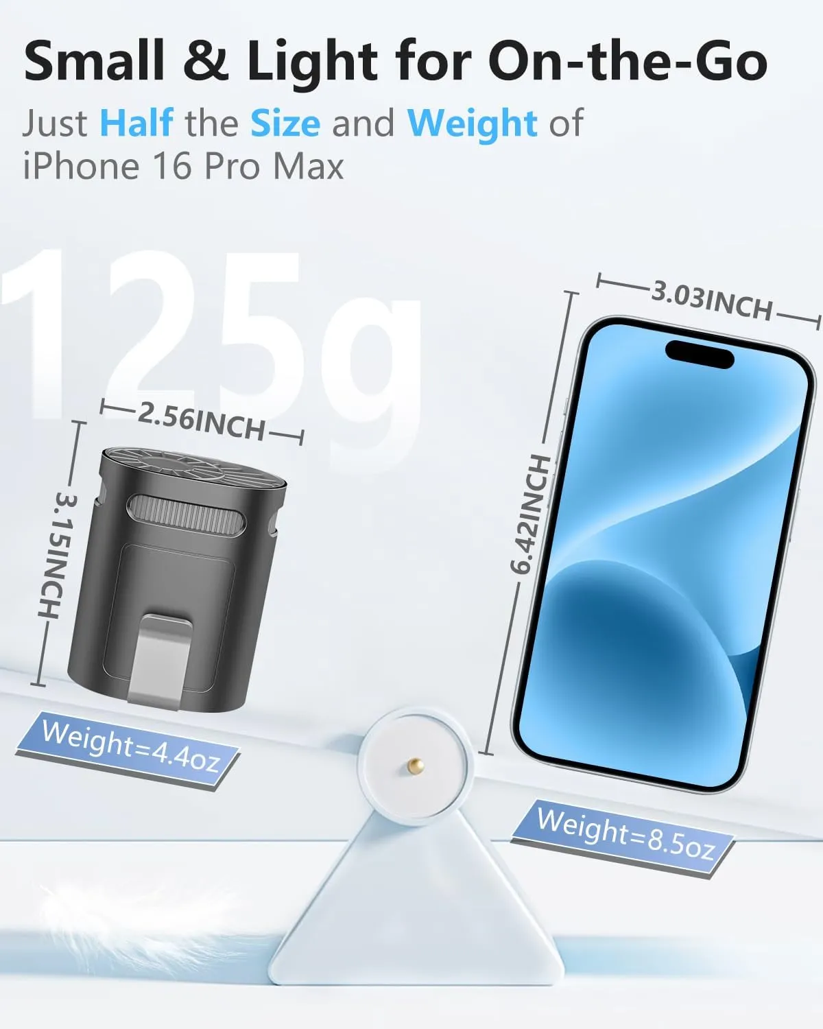 Portable Waist Fan Rechargeable Quiet-Small Light Weight Personal Fans Battery Operated Ac,Cool Clip Fan Under Shirt Clothes Waistband Belt Buckle Pant Pocket for Construction Worker Blue Collar Men