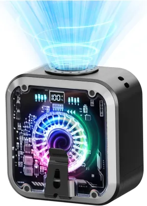 Portable Waist Fan, Wearable Waistband Fan 10000mAh, Belt Clip on Waist Portable Body Cooling Products 16000RPM Under Shirt Fans that Blow Cold Air, Outside Gadgets for Hot Weather (Black) Waist-mounted portable fan for outdoor use
