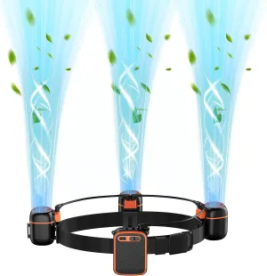 Portable Waist Fan with 3 Small Fans for 10 times Strong Wind & Wide Cooling Area 10000mAh Battery Over 24H Working Time Hands-Free Fan with Belt for Outdoor, Sports, Travel (Black Orange) Waist-mounted portable fan for outdoor use