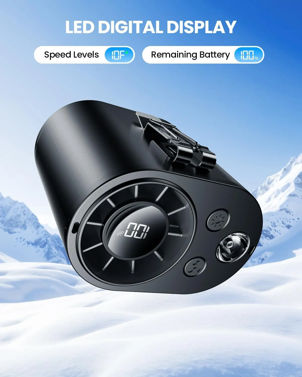 Portable Waist Fan,10 Speeds Personal Fan Clip On Fans for Shirt,10000mAh Rechargeable Neck Fans With LED Display, 3 Lights Mode Wearable Belt Fans for Men Women Gifts Outdoor, Camping, Travel, Beach