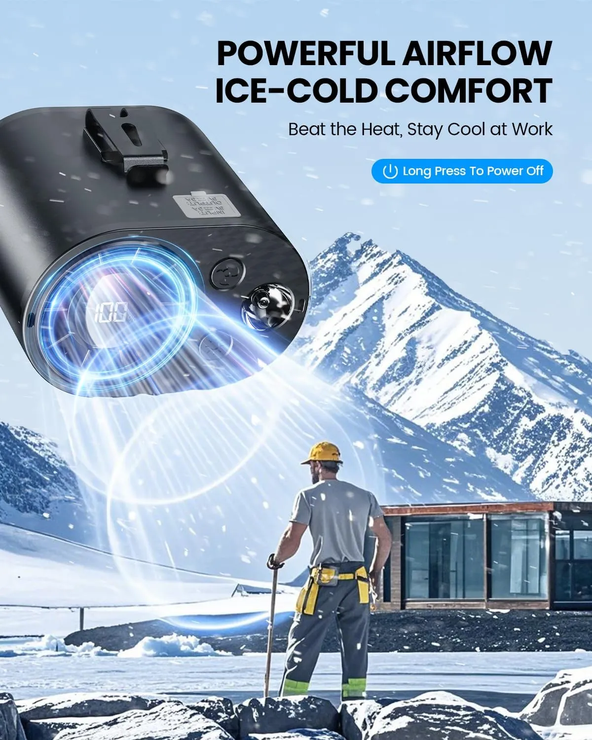 Portable Waist Fan,10 Speeds Personal Fan Clip On Fans for Shirt,10000mAh Rechargeable Neck Fans With LED Display, 3 Lights Mode Wearable Belt Fans for Men Women Gifts Outdoor, Camping, Travel, Beach