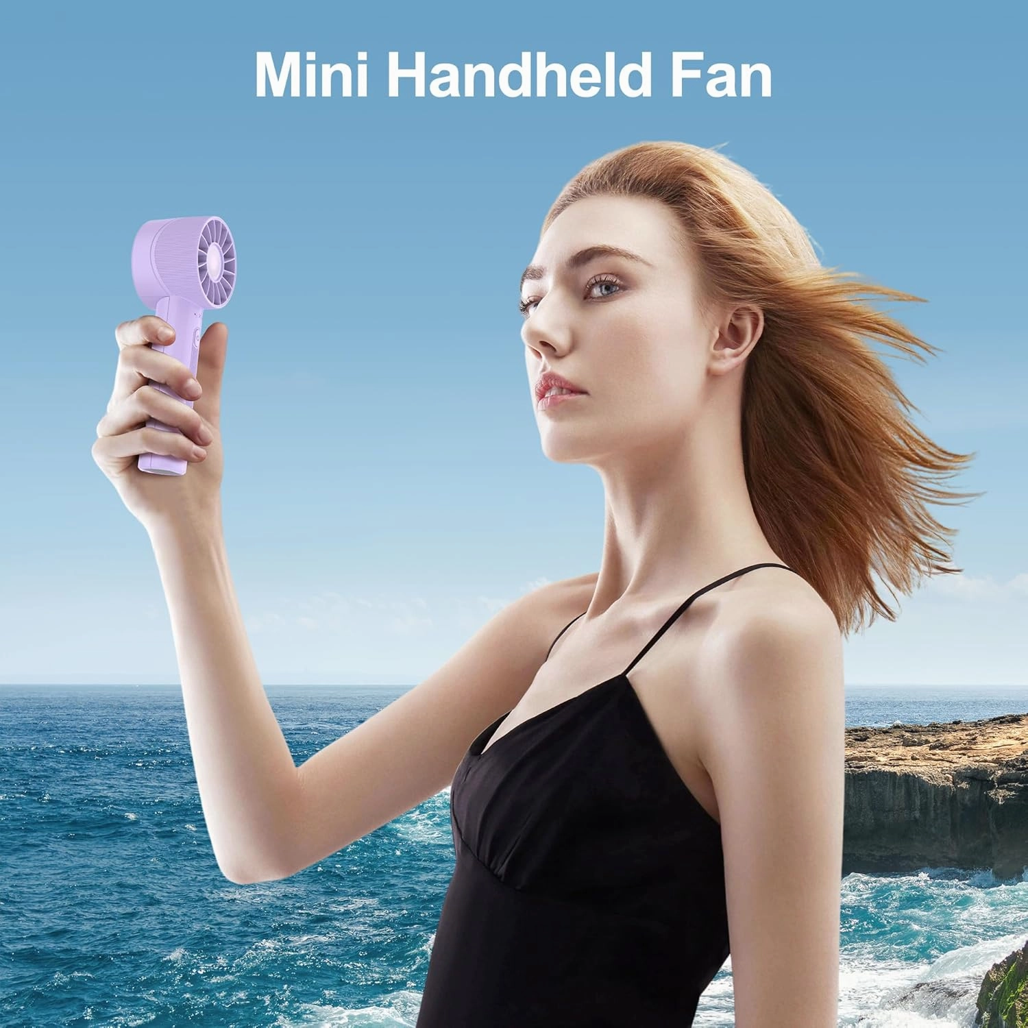 Portable Fan, Mini Handheld Fan with 3 Adjustable Speeds, 2600mAh Handheld Fan with 3-16H Usage Time and Newly Upgraded Motor, Small Lash Fan for Women's Make Up Fan, Mini Fan for Summer (Purple)