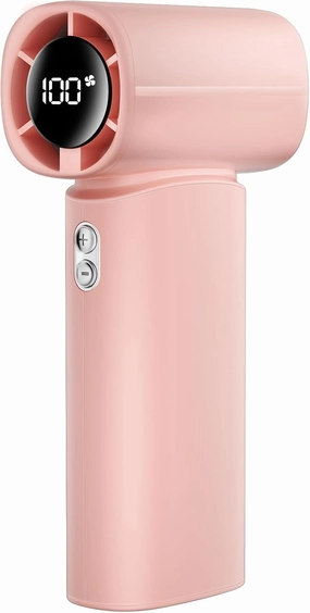 Portable Handheld Fan, 100-Speed Adjustable Mini Turbo Fan, 6000mAh Rechargeable Battery, 30000RPM Strong Airflow Personal Pocket Design with Display, Outdoor/Travel Essentials for Women Men - Pink Mini handheld fan for personal cooling