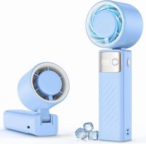 Portable Handheld Fan [24H Max Cooling], Turbo Fan Foldable with USB Rechargeable, 1-199 Speed, LED Power Display, Small & Lightweight for Travel/Beach/Camping, Summer Essential Gift for Women Men Mini handheld fan for personal cooling