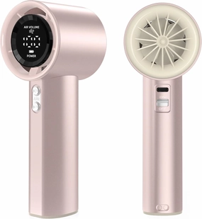 Portable Handheld Fan, Speed (1-100) Adjustable Turbo Personal, 4000mAh Battery Rechargeable Cooling Fan, Digital Display, Gifts for Women Men Travel/Camping/Outdoor (Powder/Beige) Mini handheld fan for personal cooling