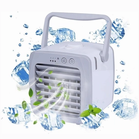 Portable Mini Air Conditioner Fan with Handle Mini Evaporative Air Cooler Cooling Fan voice assistant compatible smart appliances