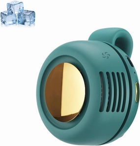 Portable Silent Mini Bladeless Fan Clip On, 2025 New Mini Fan with Clip, Adjustable 3-Speed Portable Waist Fans Hands-Free Suitable for Outdoor & Travel & Office (Green) Small bladeless fan for quiet cooling