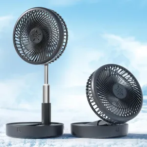 Primevolve Battery Operated Fan,Portable Rechargeable USB Floor Table Desk Fan with Adjustable Height, 4 Speed Settings Pedestal Fan for Bedroom Camping Travel,Black 7.7" Battery-powered portable fan