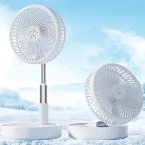 Primevolve Battery Operated Fan,Portable Rechargeable USB Floor Table Desk Fan with Adjustable Height, 4 Speed Settings Pedestal Fan for Bedroom Camping Travel,White 7.7" Battery-powered portable fan