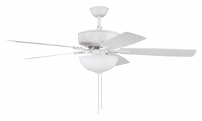 Pro Plus 211 52" Ceiling Fan in White Ceiling fan with adjustable speed settings