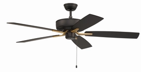 Pro Plus 52" Fan 52" Ceiling Fan in Flat Black/Satin Brass Ceiling fan with adjustable speed settings
