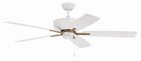 Pro Plus 52" Fan 52" Ceiling Fan in White/Satin Brass Ceiling fan with adjustable speed settings