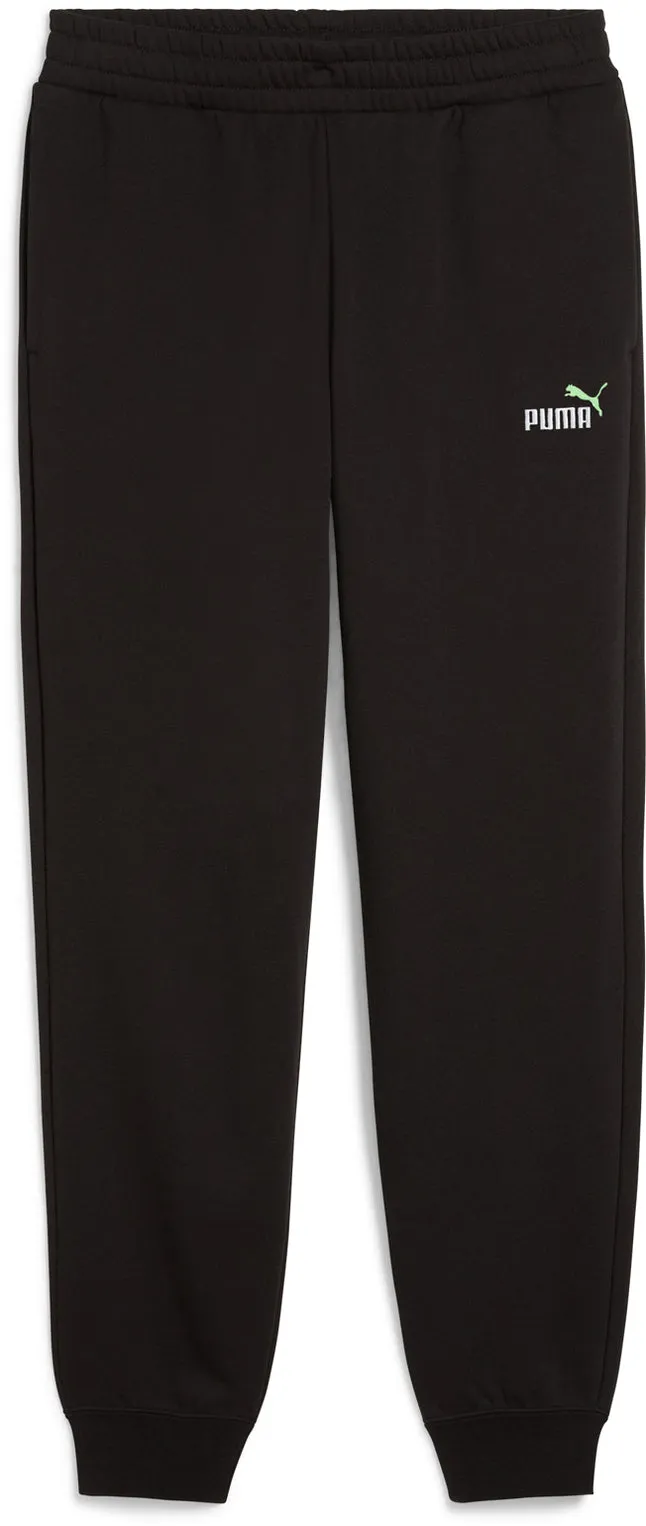 PUMA MEN'S ESSENTALS LOGO FLEECE BLACK TRACKPANTS
