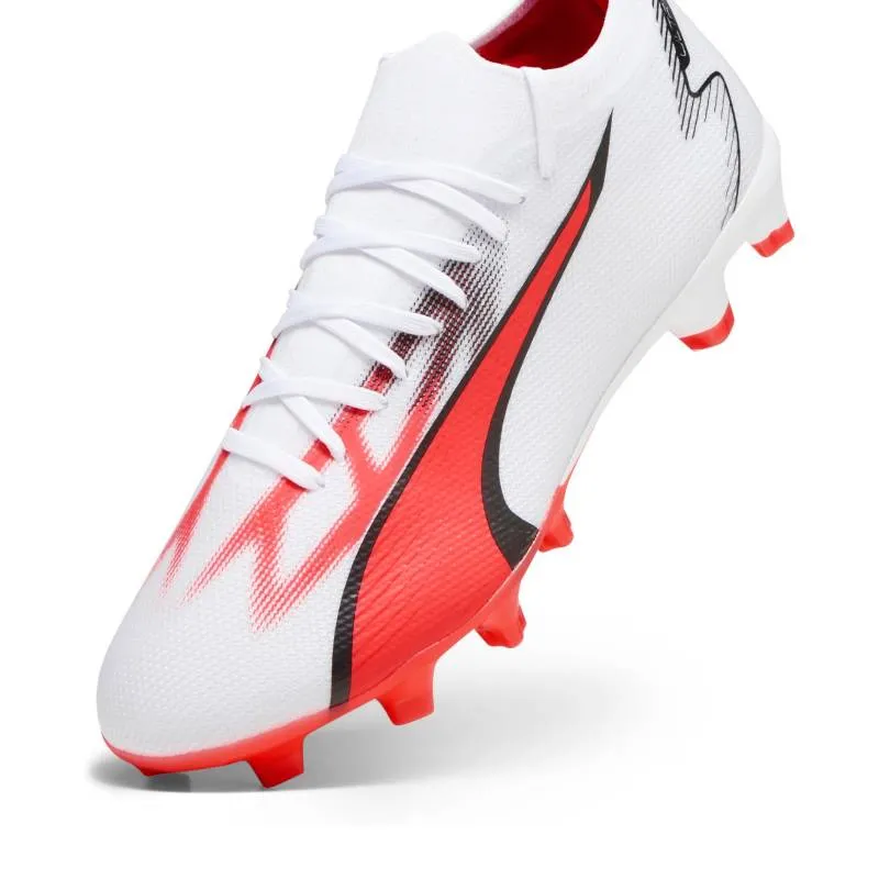 Puma Ultra Match FG Firm Ground Soccer Shoes - White/ Puma Black Fire