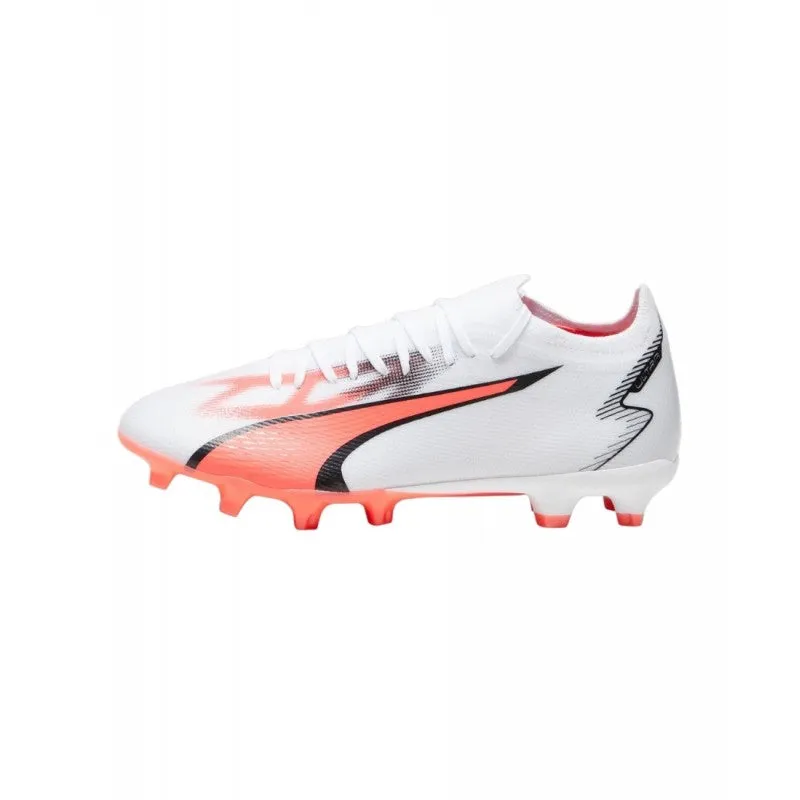 Puma Ultra Match FG Firm Ground Soccer Shoes - White/ Puma Black Fire