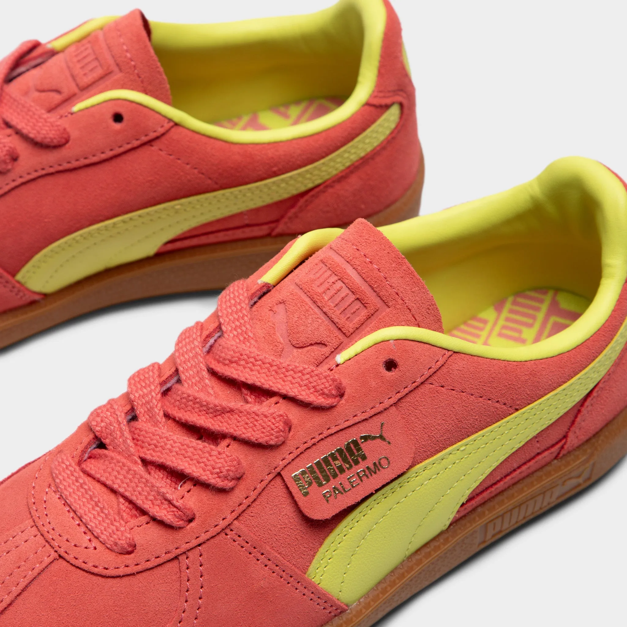 Puma Women's Palermo Salmon / Lime Sheen - Gum Puma Shoes
