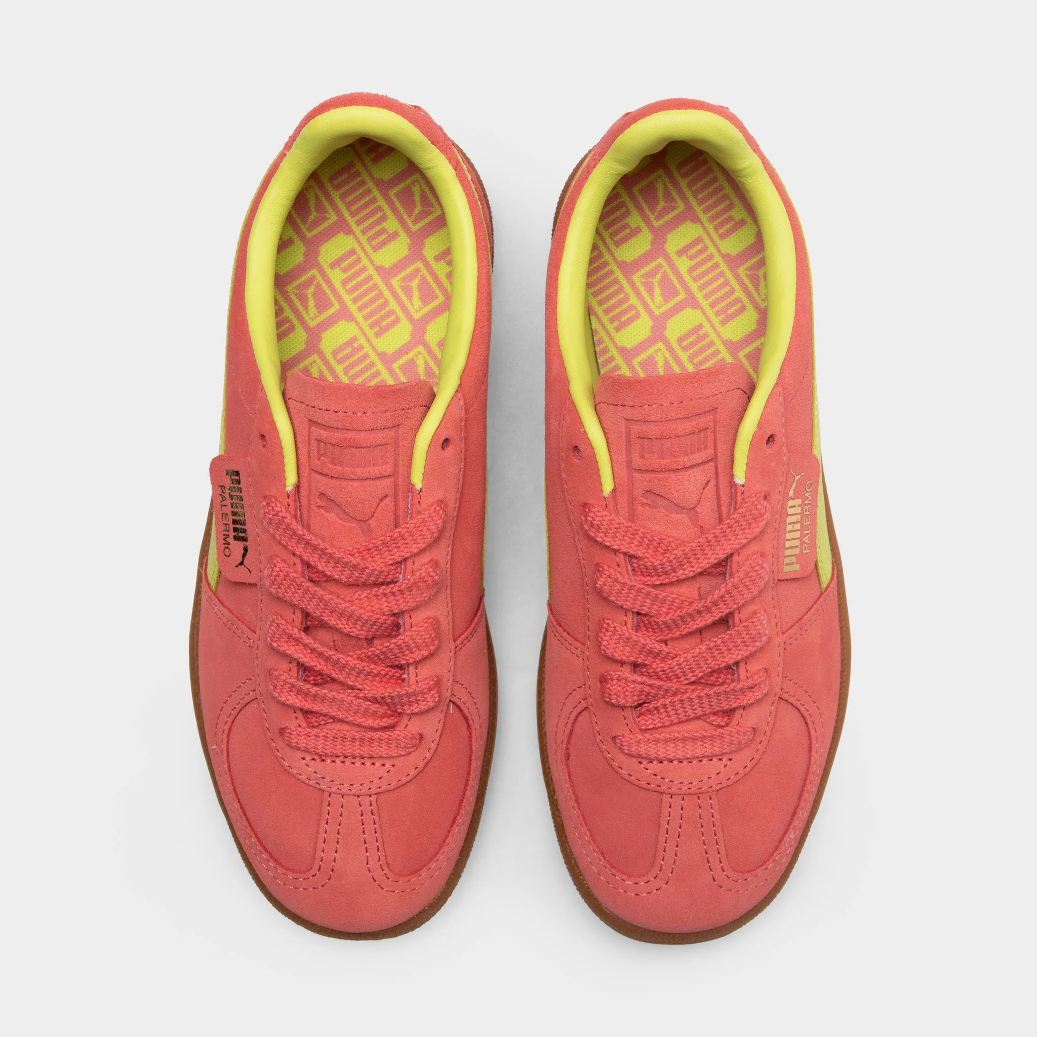 Puma Women's Palermo Salmon / Lime Sheen - Gum Puma Shoes