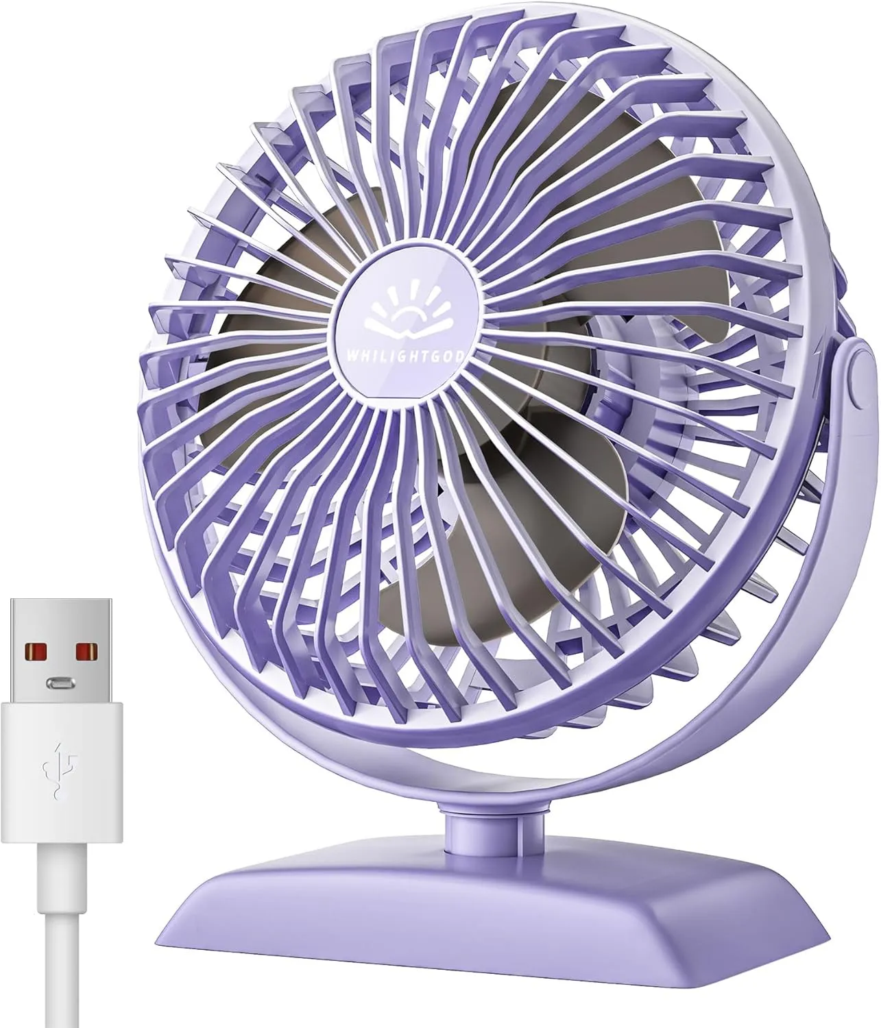 Purple USB Desk Fan - Portable, Quiet, 360 Rotatable with 3 Speeds for Home, Office, Bedroom, Desktop, Travel USB desktop fan for workspace