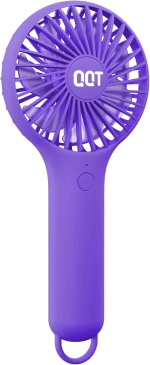 QQT Mini Handheld Fan, Small Personal Cooler with 3 Speeds, Portable Battery Operated, USB Rechargeable Makeup Eyelash Dryer, Strong Airflow for Travel, Office, Outdoor, Women, Men, and Kids (Purple) Mini handheld fan for personal cooling