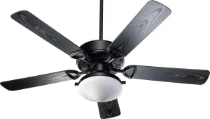 Quorum 1435255959 Transitional 52``Patio Fan from Estate Patio Collection in Black Finish, Fan with safety blade design