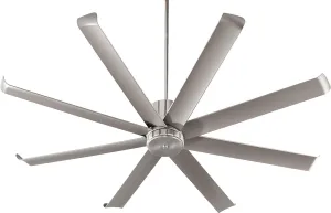 Quorum 196728-65 Proxima Patio 72" 8-Blade Patio Fan in Satin Nickel Fan with safety blade design