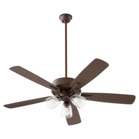 Quorum Ovation 52" 3 Light 27W LED Indoor Pull Chain Ceiling Fan Ceiling fan with adjustable speed settings
