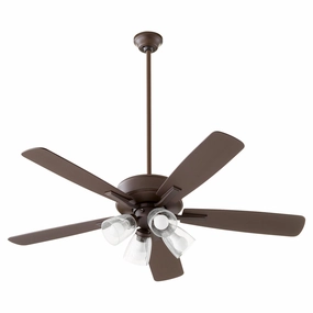 Quorum Ovation 52" 4 Light 36W LED Indoor Pull Chain Ceiling Fan Ceiling fan with adjustable speed settings