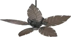 QuorumMonaco52 Indoor/Outdoor Ceiling Fan | OldWorld Finish with 5 Walnut Blades | 3Speed Reversible | WetRated Design | Includes 4 & 6 Downrods | 135525-95 Fan with safety blade design