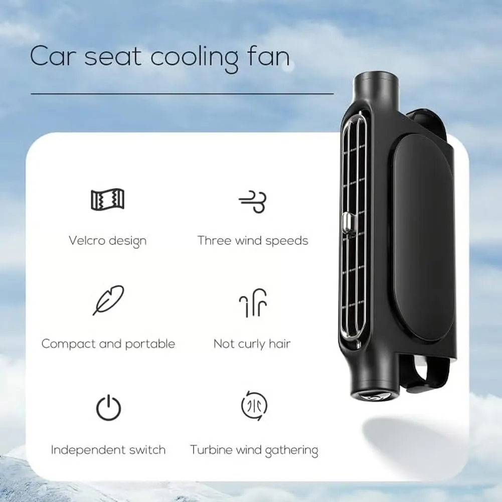 Rear Facing Car Seat Fan,Car Fan for Driver and Passenger's Seat,Ventilation Seat Car Fans,3 Adjustable Wind Speeds Carseat Fans,Back Seat Cooling for All Cars Vehicle Jeep Van Rv Truck(Black,Battery