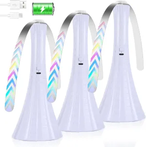 Rechargeable Fly Fans for Tables, Fly Fans for Outdoor Tables USB, Fly Fans to Keep Flies Away by Soft Blades, Food Fans for Camping, Picnic, Fishing, Fly Repellent Outdoor Patio, 3pcs, White Fan with safety blade design