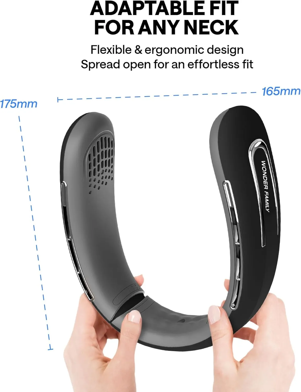 Rechargeable Neck Fan  Portable with 5 Speed Modes  Extended Package with Cooling Mask for Eyes, Cleaning Brush  Quiet, Bladeless  4000 mAH Battery, Portable Fan for Travel, Gym, Office, Home