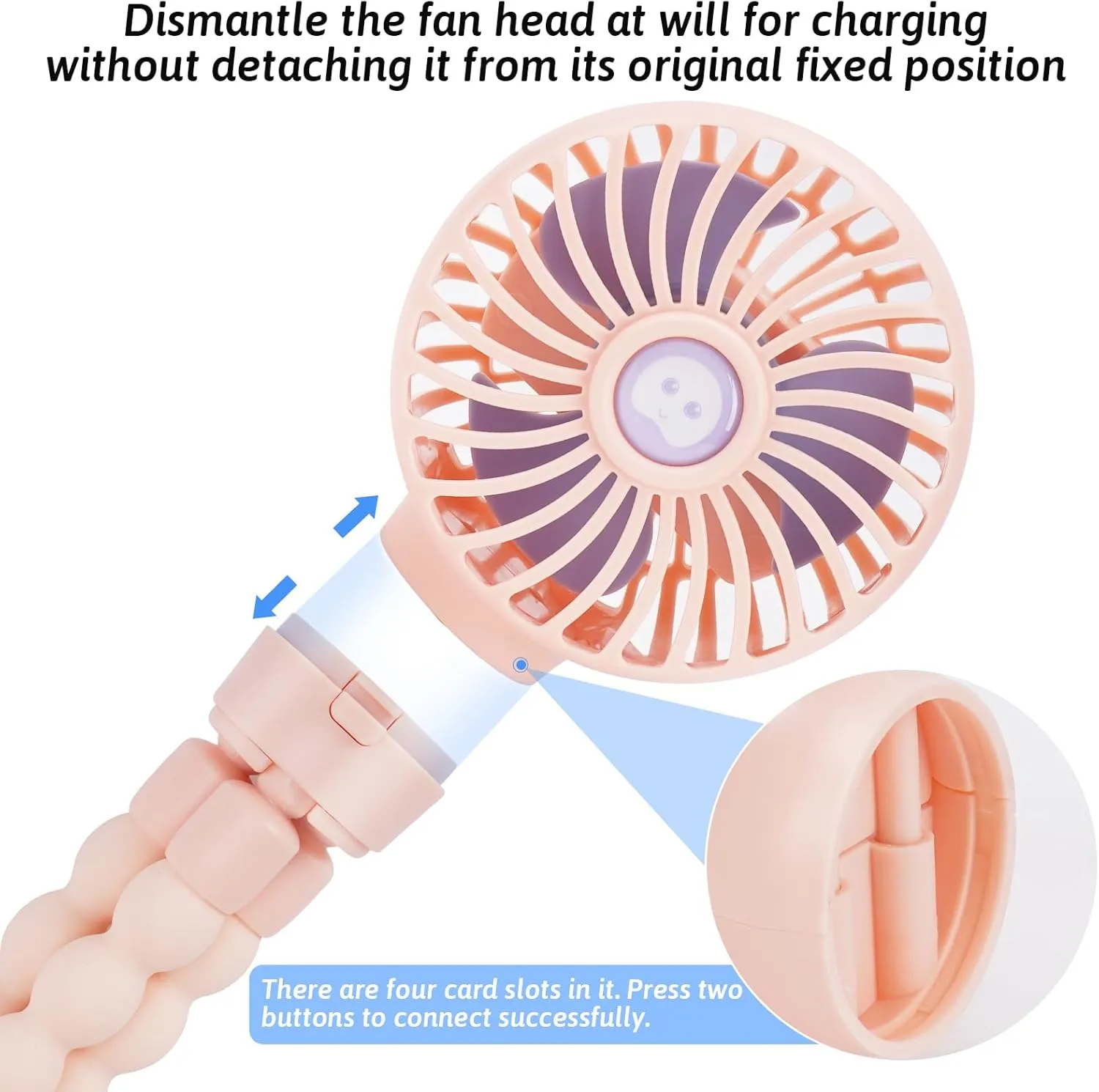 Rechargeable Stroller Fan Portable Small Handheld Mini Car Seat Clip On Fan With Removable Tripod 3 Speed 360 Rotate 2500 mAh Battery for Stroller Push Chair Crib Office Treadmill Bike and Travel