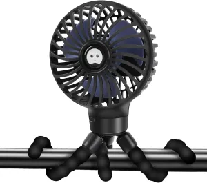 Rechargeable Stroller Fan Portable Small Handheld Mini Car Seat Clip On Fan With Removable Tripod 3 Speed 360 Rotate 2500 mAh Battery for Stroller Push Chair Crib Office Treadmill Bike and Travel 360-degree rotating fan for home use