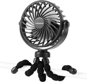 Rechargeable Stroller Fan Portable USB Small Handheld Mini Car Seat Clip On Fan With Flexible Tripod 3 Speed 360 Rotate for Push Chair Crib Office Treadmill Bike and Travel 360-degree rotating fan for home use