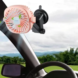 Rechargeable USB Stroller Fan, Portable Car and Desk Fan, Flexible Tripod Clip on Bed, Bike, and Crib, Battery Powered Pink Octopus-shaped decorative fan