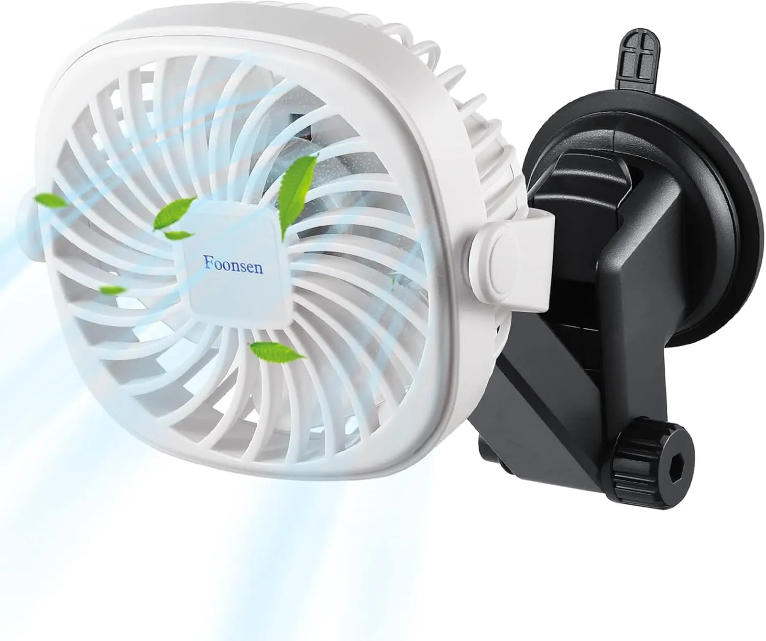 Rechargeable USB Stroller Fan, Portable Car and Desk Fan, Flexible Tripod Clip on Bed, Bike, and Crib, Battery Powered White