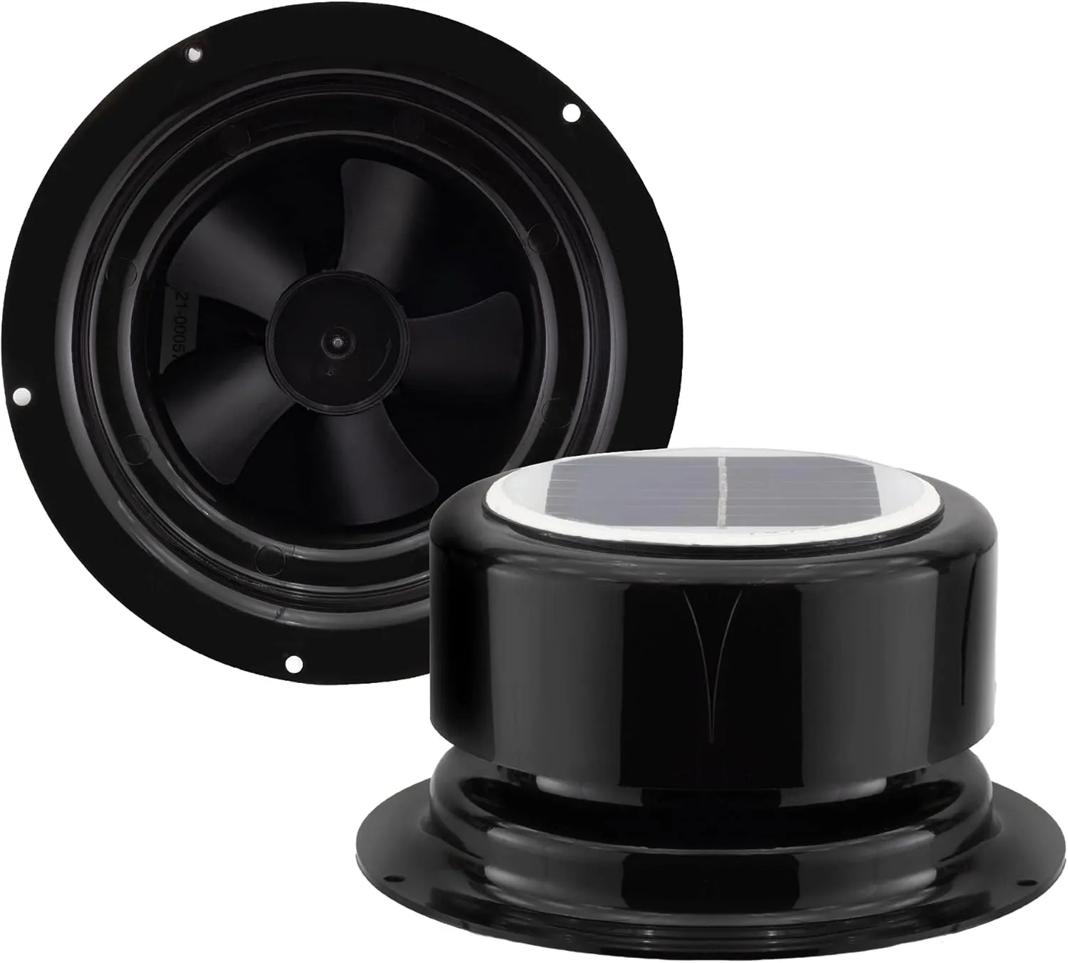 RecPro RV Solar Ventilation Fan | Solar Powered Ceiling Vent with Fan | For RV, Marine, Camper, Shed, Trailer (Black) Solar-powered car fan for ventilation