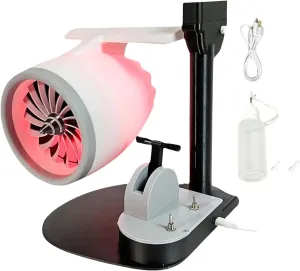 Red 2 in 1 Creative USB Desktop Turbo Jet Fan Adjustable Speed Decor Fan with Humidification for Home Bedroom Office Desktop fan with humidification feature