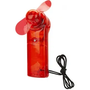 Red Hand Fan With Neck Cord -Battery Operated Portable Cooling Device quiet usb desktop fan with modern design